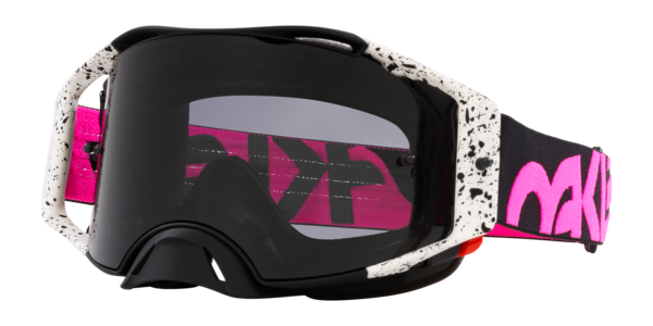 Oakley Airbrake MX Goggles Black Splatter Strap/Dark Grey Lenses OO7046-E4