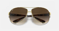 Ray-Ban RB3386 Polished Gold Frame/Brown Gradient Dark Brown Lens RB3386 001/13 63