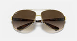 Ray-Ban RB3386 Polished Gold Frame/Brown Gradient Dark Brown Lens RB3386 001/13 63