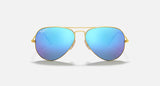 Ray-Ban Aviator Flash Lenses Matte Gold Frame/Blue Lens RB3025 112/4L 58