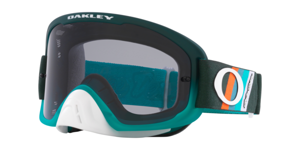 Oakley O-Frame 2.0 PRO MTB Troy Lee Designs Series Goggles Hunter Green Stripes Strap/Dark Grey Lenses OO7117-17